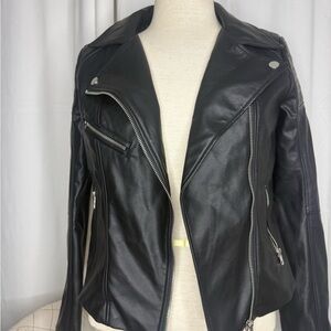 Shinestar Black Leather Moto Jacket
